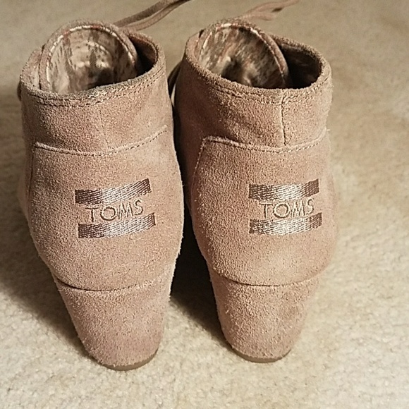 Toms Shoes - Toms desert suede ankle bootie wedges 7.5